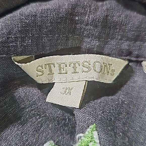 STETSON Embroidered Dark Gray Shirt - Size 3X - Picture 7 of 8